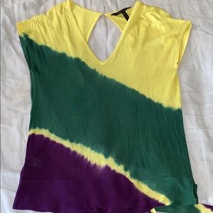 BCBG MAXAZRIA  Backless Jamaican Inspired Shirt.